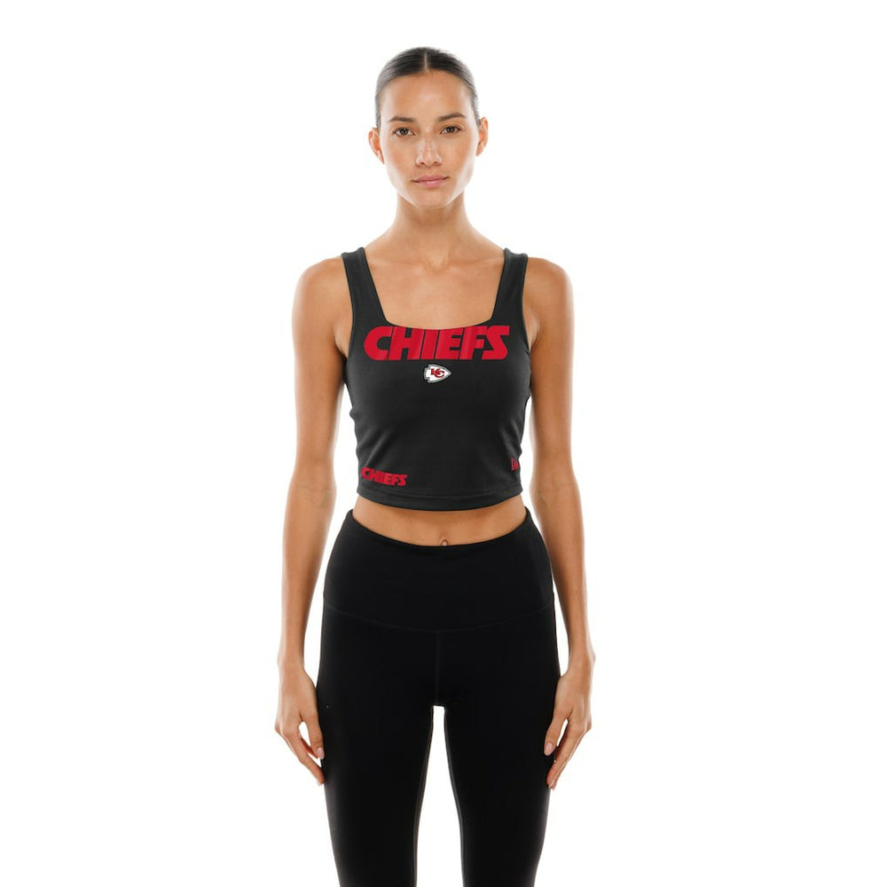 Kansas City Chiefs New Era Women's Reversible Cropped Sport Classics Tank Top Red/Black