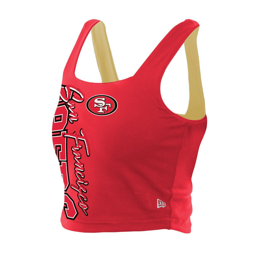 San Francisco 49ers New Era Women's Reversible Cropped Sport Classics Tank Top Scarlet/Black