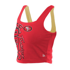 San Francisco 49ers New Era Women's Reversible Cropped Sport Classics Tank Top Scarlet/Black