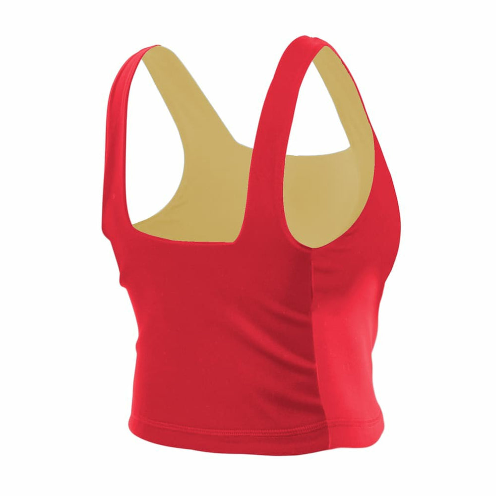 San Francisco 49ers New Era Women's Reversible Cropped Sport Classics Tank Top Scarlet/Black