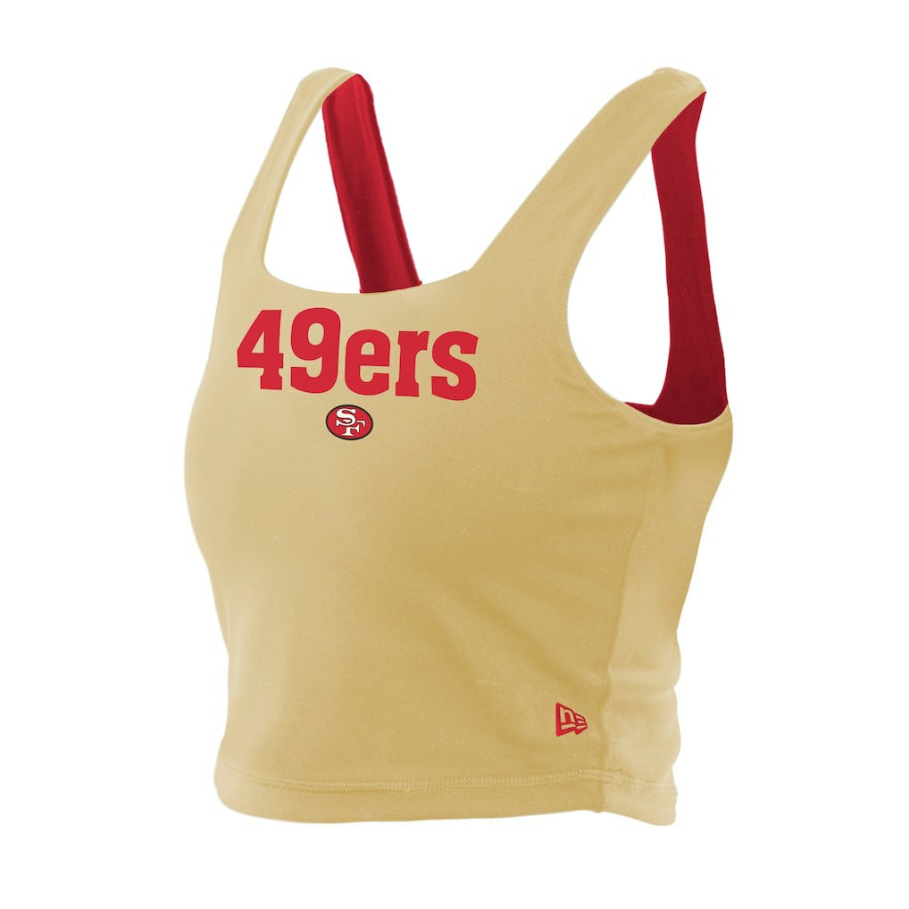 San Francisco 49ers New Era Women's Reversible Cropped Sport Classics Tank Top Scarlet/Black
