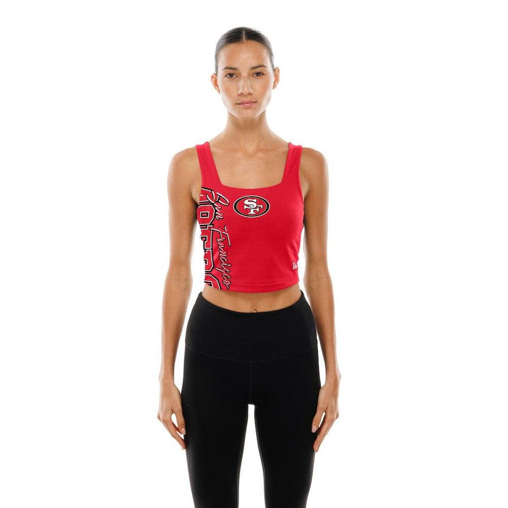 San Francisco 49ers New Era Women's Reversible Cropped Sport Classics Tank Top Scarlet/Black