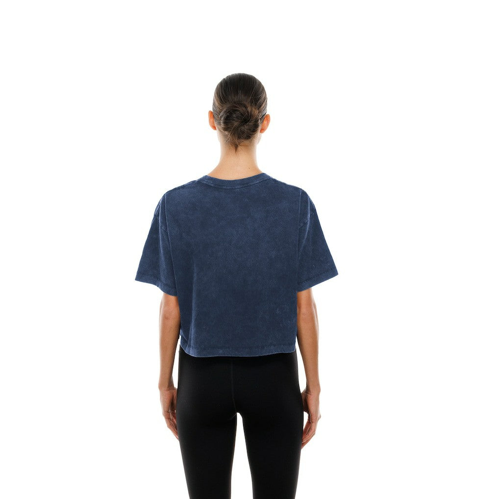 Dallas Cowboys New Era Women's Cropped Boxy Sport Classics Mineral Wash T-Shirt Navy