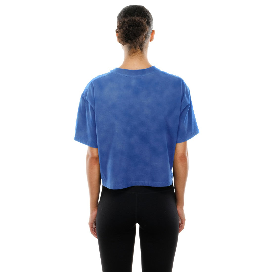 Detroit Lions New Era Women's Cropped Boxy Sport Classics Mineral Wash T-Shirt Blue
