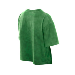 Philadelphia Eagles New Era Women's Cropped Boxy Sport Classics Mineral Wash T-Shirt Kelly Green