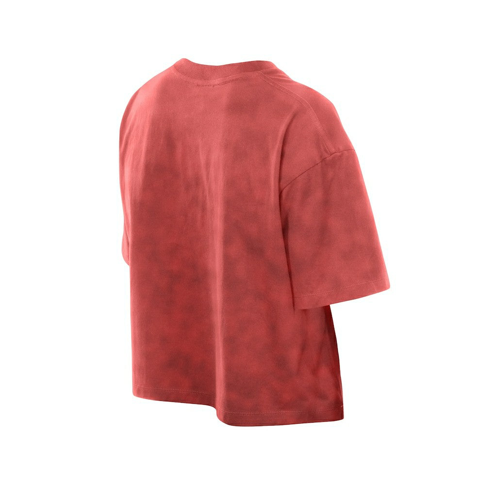 Kansas City Chiefs New Era Women's Cropped Boxy Sport Classics Mineral Wash T-Shirt Red
