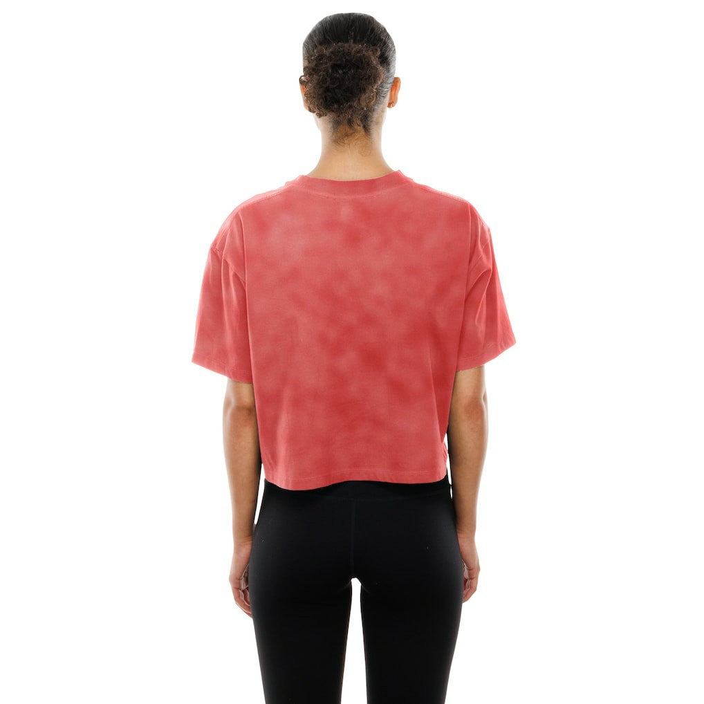 Kansas City Chiefs New Era Women's Cropped Boxy Sport Classics Mineral Wash T-Shirt Red