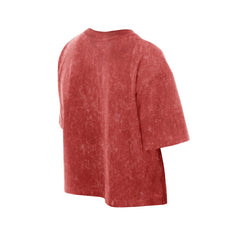 San Francisco 49ers New Era Women's Cropped Boxy Sport Classics Mineral Wash T-Shirt Scarlet
