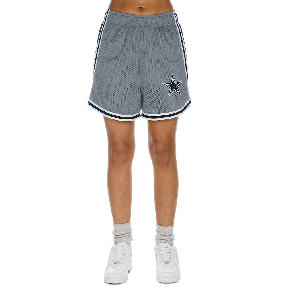 Dallas Cowboys New Era Women's Sport Classics Mesh Shorts Silver/Navy