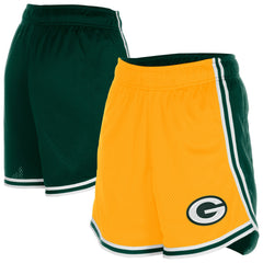 Green Bay Packers New Era Women's Sport Classics Mesh Shorts Gold/Green
