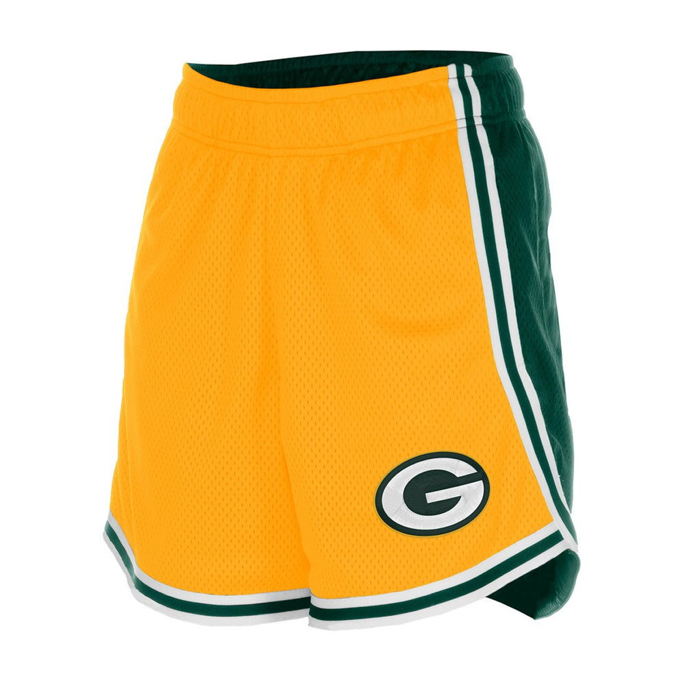 Green Bay Packers New Era Women's Sport Classics Mesh Shorts Gold/Green