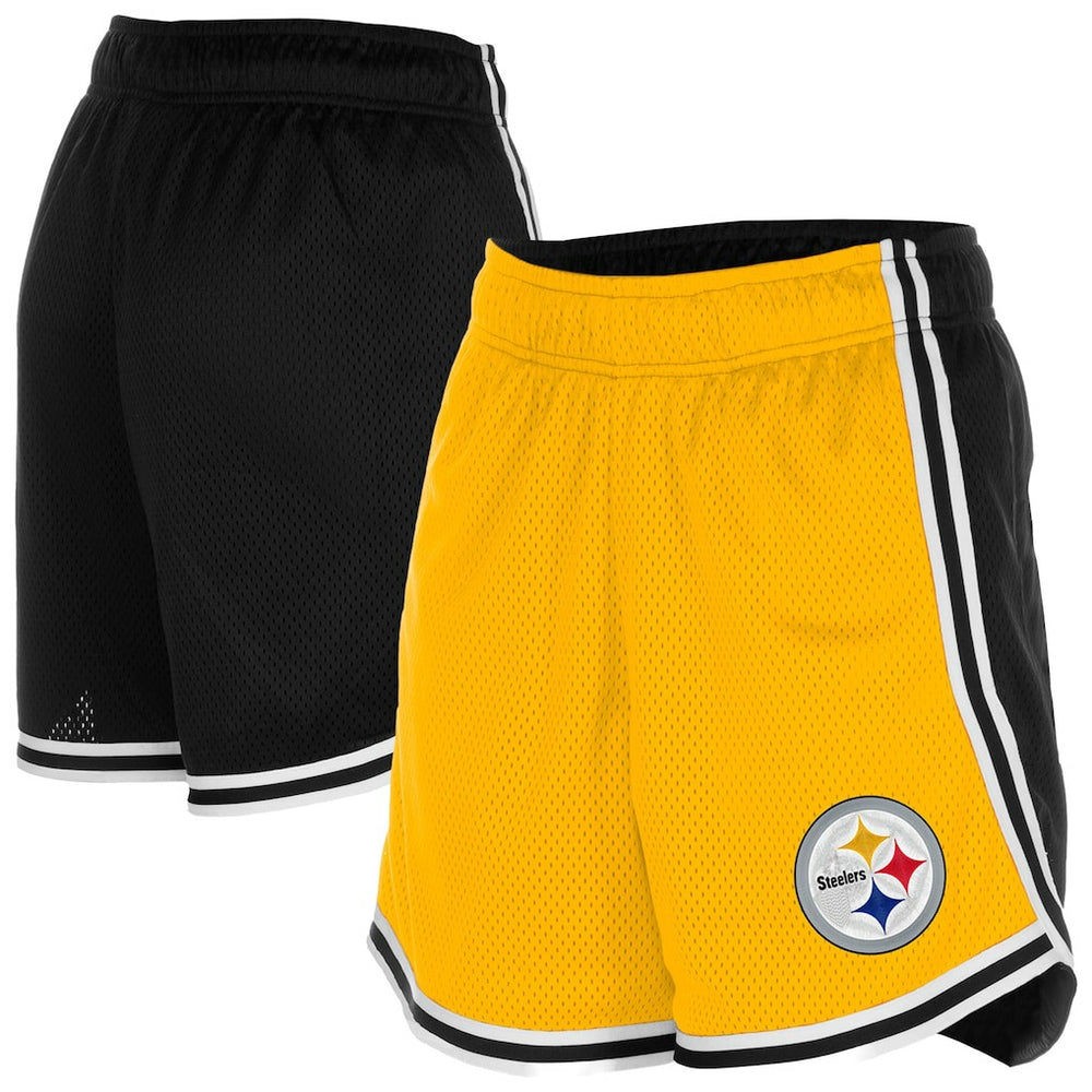 Pittsburgh Steelers New Era Women's Sport Classics Mesh Shorts Gold/Black