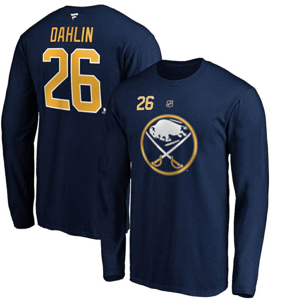 NHL Rasmus Dahlin Buffalo Sabres Fanatics Authentic Stack Name & Number T-Shirt - Navy