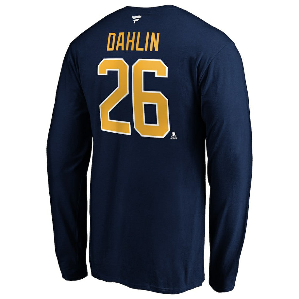 NHL Rasmus Dahlin Buffalo Sabres Fanatics Authentic Stack Name & Number T-Shirt - Navy
