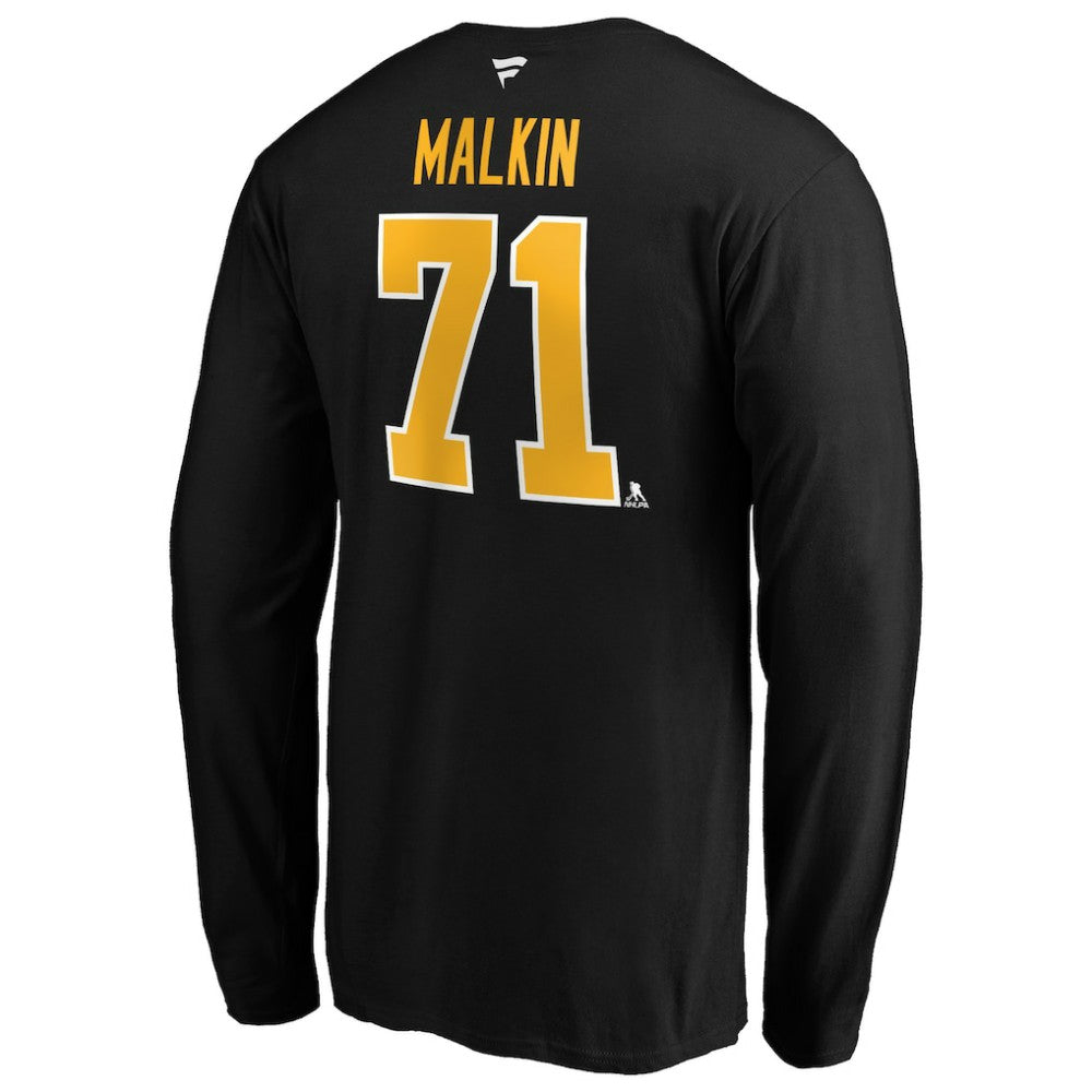 NHL Evgeni Malkin Pittsburgh Penguins Fanatics Authentic Stack Name & Number T-Shirt - Black
