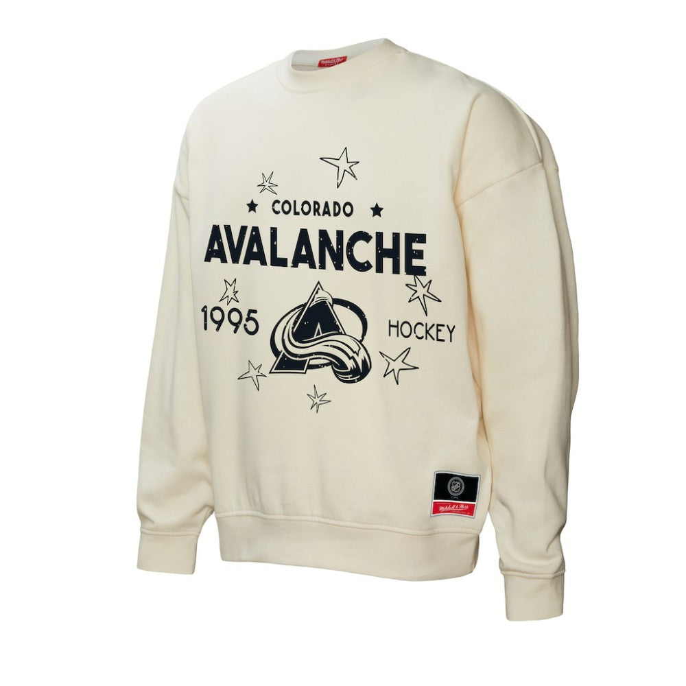 NHL Colorado Avalanche Mitchell & Ness Women's Logo 3.0 Pullover Sweatshirt - Cream