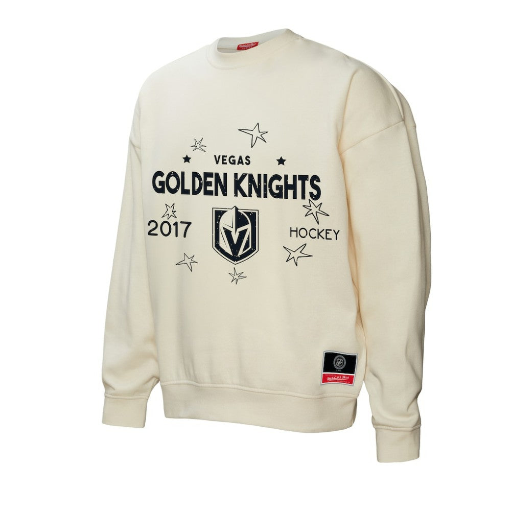 NHL Vegas Golden Knights Mitchell & Ness Women's Logo 3.0 Pullover Sweatshirt - Cream