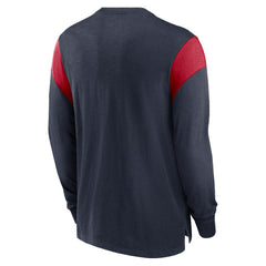 Houston Texans Rewind Playback Helmet Long Sleeve T-Shirt Heather Navy