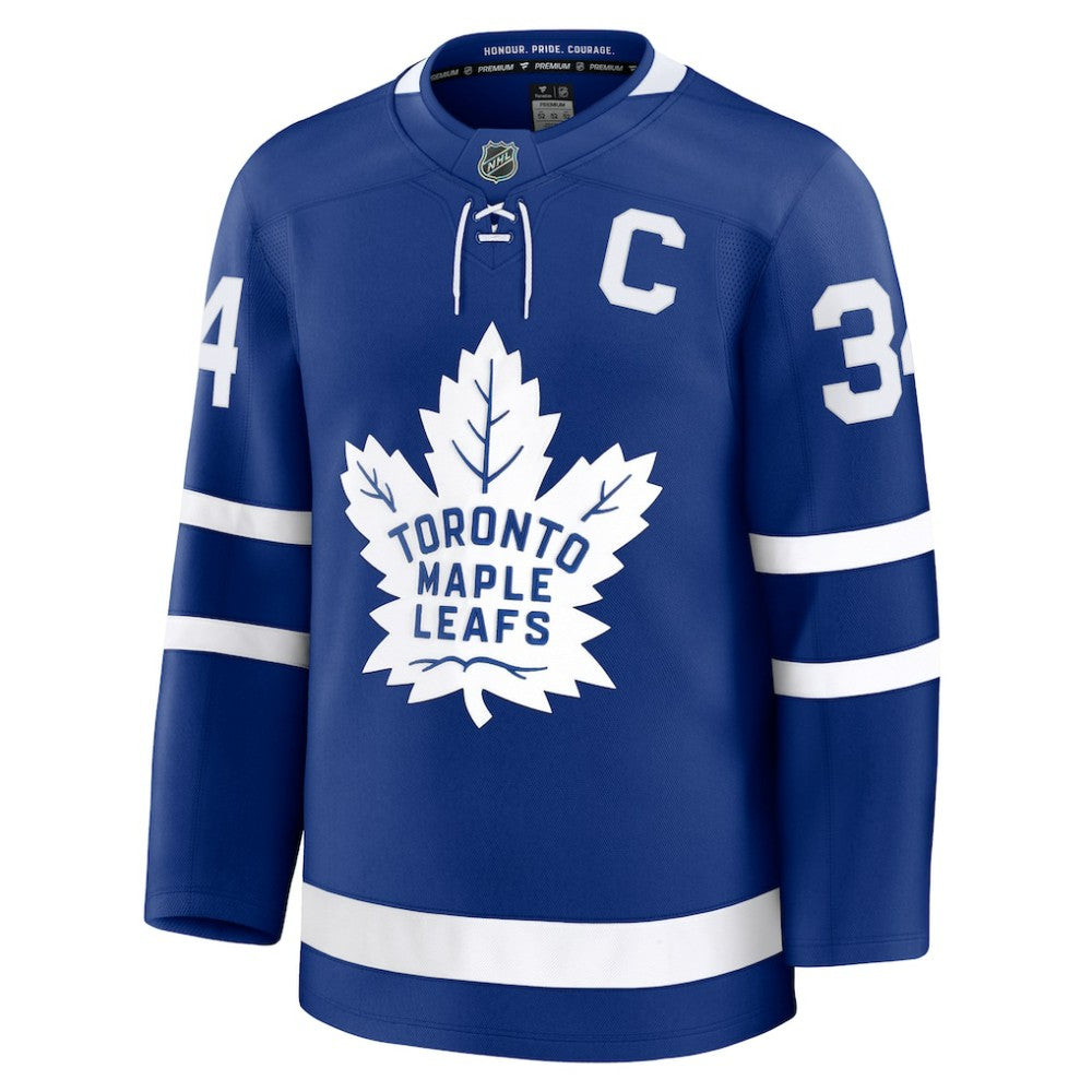 NHL Auston Matthews Toronto Maple Leafs Fanatics Captain Patch Home Premium Jersey - Blue