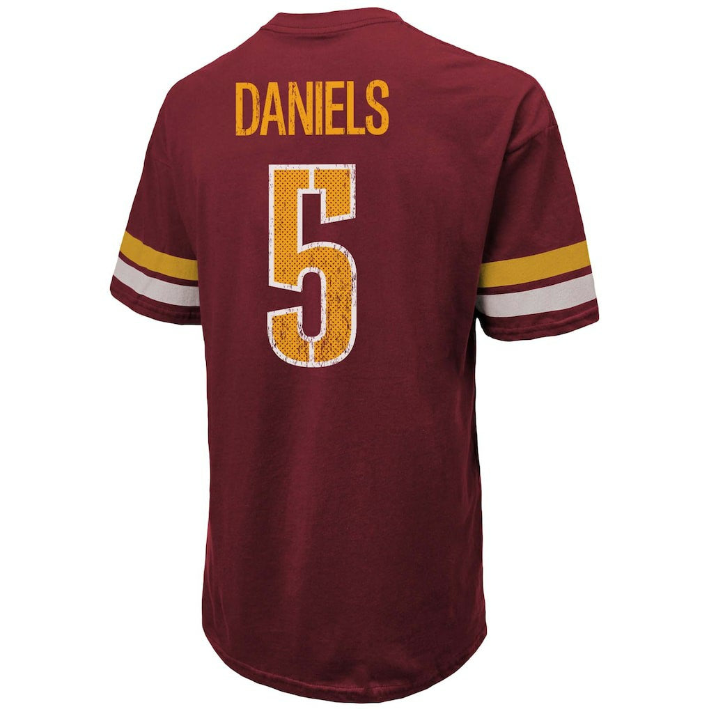 Jayden Daniels Washington Commanders Majestic Threads Name & Number Oversize Fit T-Shirt Burgundy