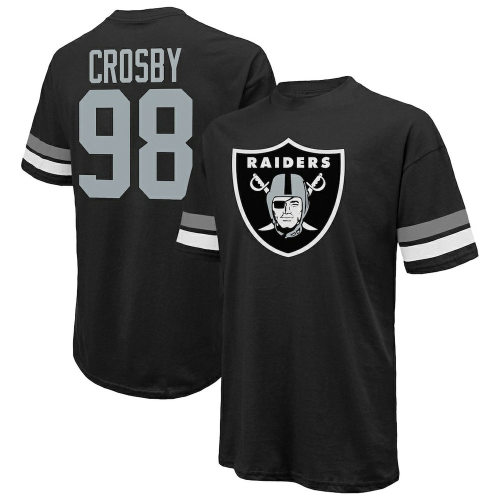 Maxx Crosby Las Vegas Raiders Majestic Threads Name & Number Oversize Fit T-Shirt Black