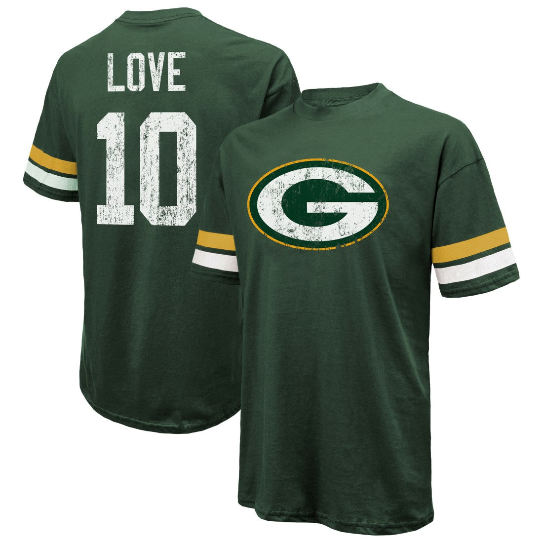 Jordan Love Green Bay Packers Majestic Threads Name & Number Oversize Fit T-Shirt Green