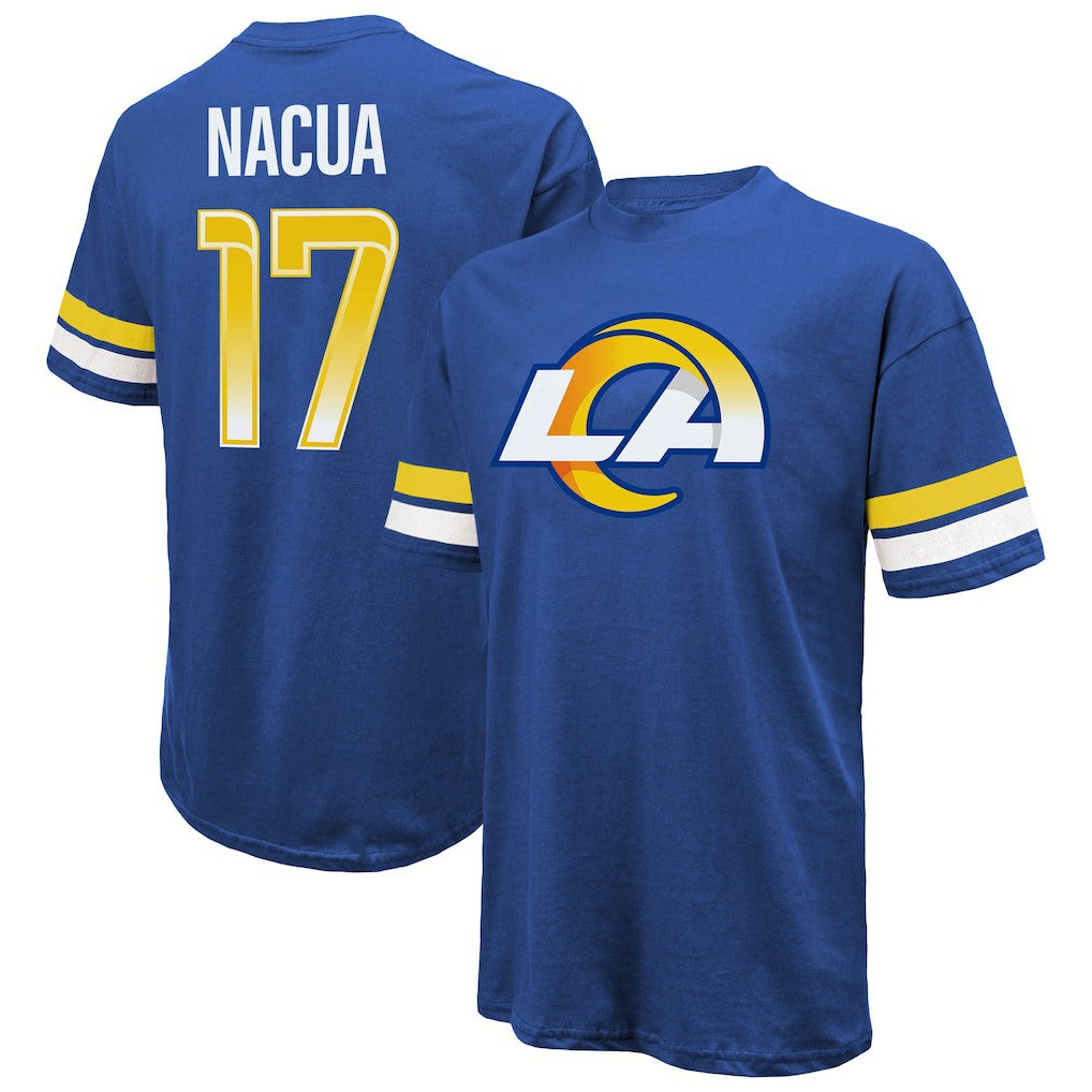 Puka Nacua Los Angeles Rams Majestic Threads Name & Number Oversized Fit T-Shirt Royal