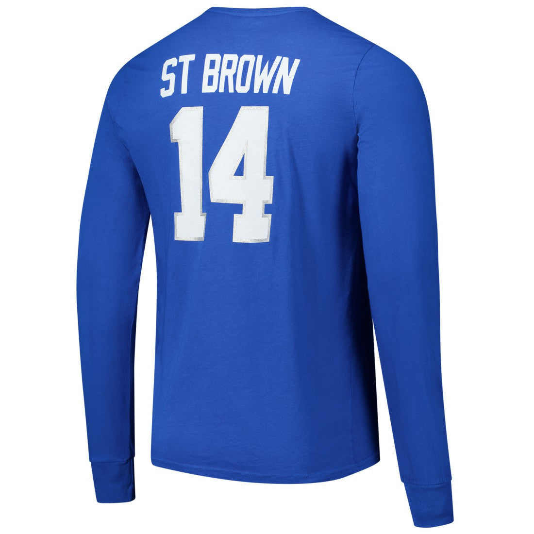 Amon-Ra St. Brown Detroit Lions Majestic Threads Name & Number Long Sleeve T-Shirt Blue