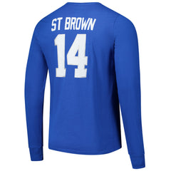 Amon-Ra St. Brown Detroit Lions Majestic Threads Name & Number Long Sleeve T-Shirt Blue