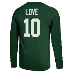 Jordan Love Green Bay Packers Majestic Threads Name & Number Long Sleeve T-Shirt Green