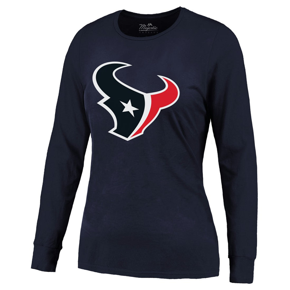 C.J. Stroud Houston Texans Majestic Threads Women's Player Name & Number Long Sleeve T-Shirt Navy