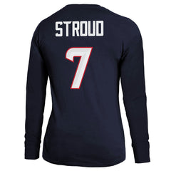 C.J. Stroud Houston Texans Majestic Threads Women's Player Name & Number Long Sleeve T-Shirt Navy