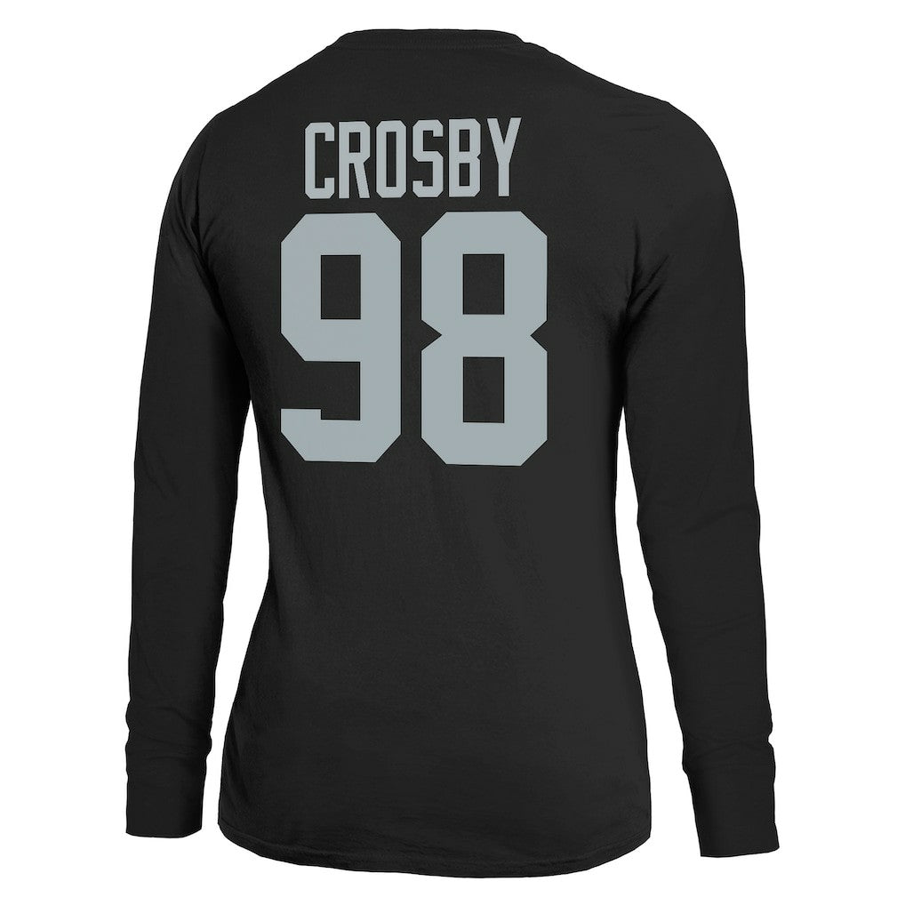 Maxx Crosby Las Vegas Raiders Majestic Threads Women's Player Name & Number Long Sleeve T-Shirt Black