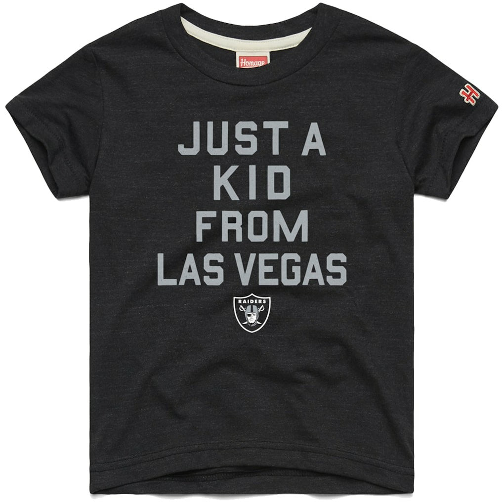 Las Vegas Raiders Homage Youth Just a Kid Tri-Blend T-Shirt Black