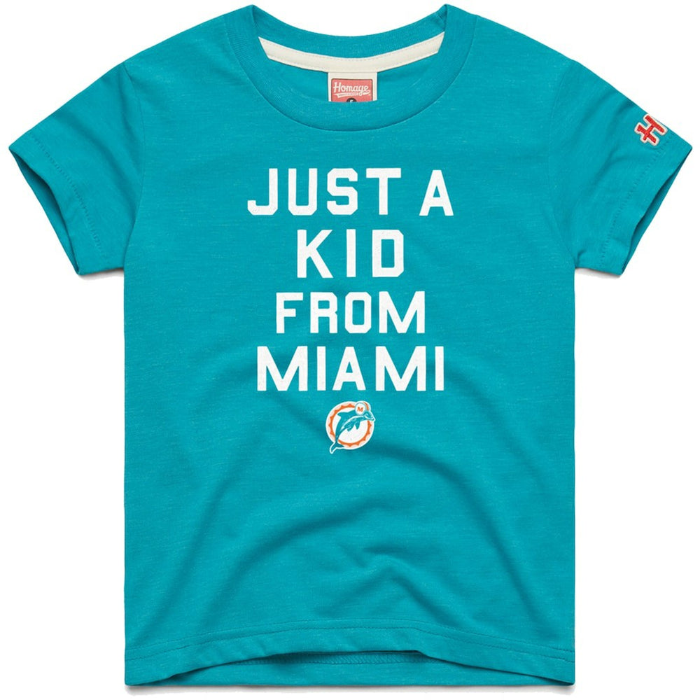Miami Dolphins Homage Youth Just a Kid Tri-Blend T-Shirt Aqua