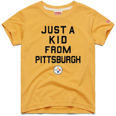 Pittsburgh Steelers Homage Youth Just a Kid Tri-Blend T-Shirt Gold