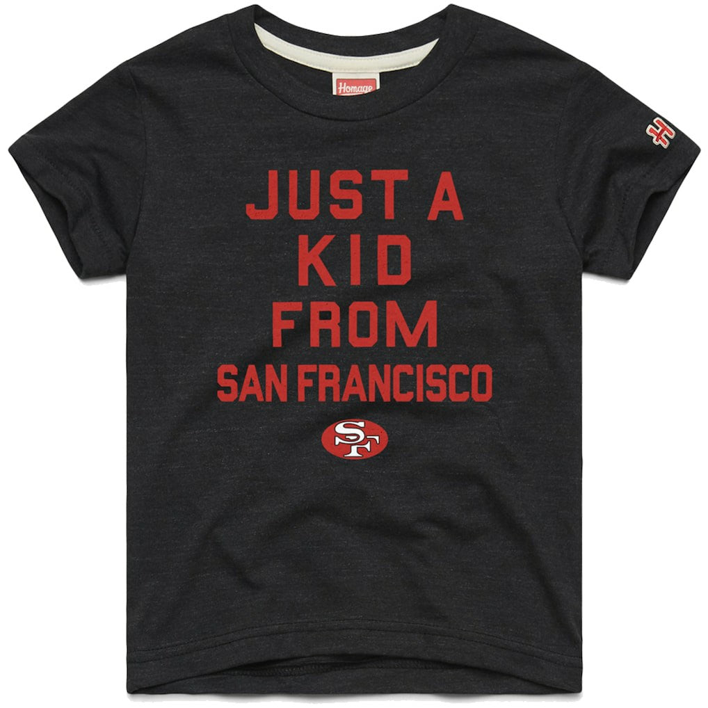 San Francisco 49ers Homage Youth Just a Kid Tri-Blend T-Shirt Black