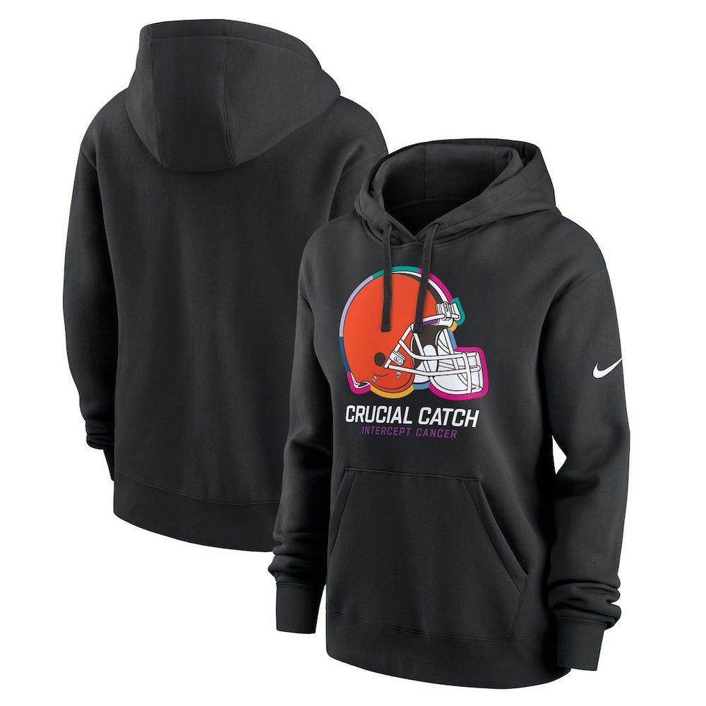 Cleveland Browns Women's 2024 NFL Crucial Catch Club Pullover Hoodie Black