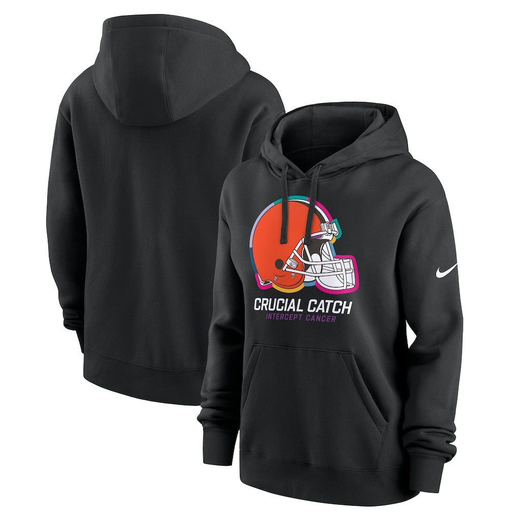 Cleveland Browns Women's 2024 NFL Crucial Catch Club Pullover Hoodie Black