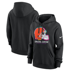 Cleveland Browns Women's 2024 NFL Crucial Catch Club Pullover Hoodie Black
