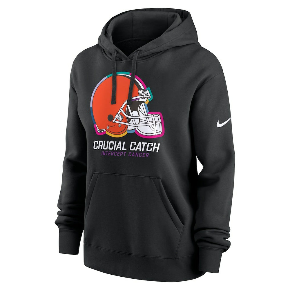 Cleveland Browns Women's 2024 NFL Crucial Catch Club Pullover Hoodie Black
