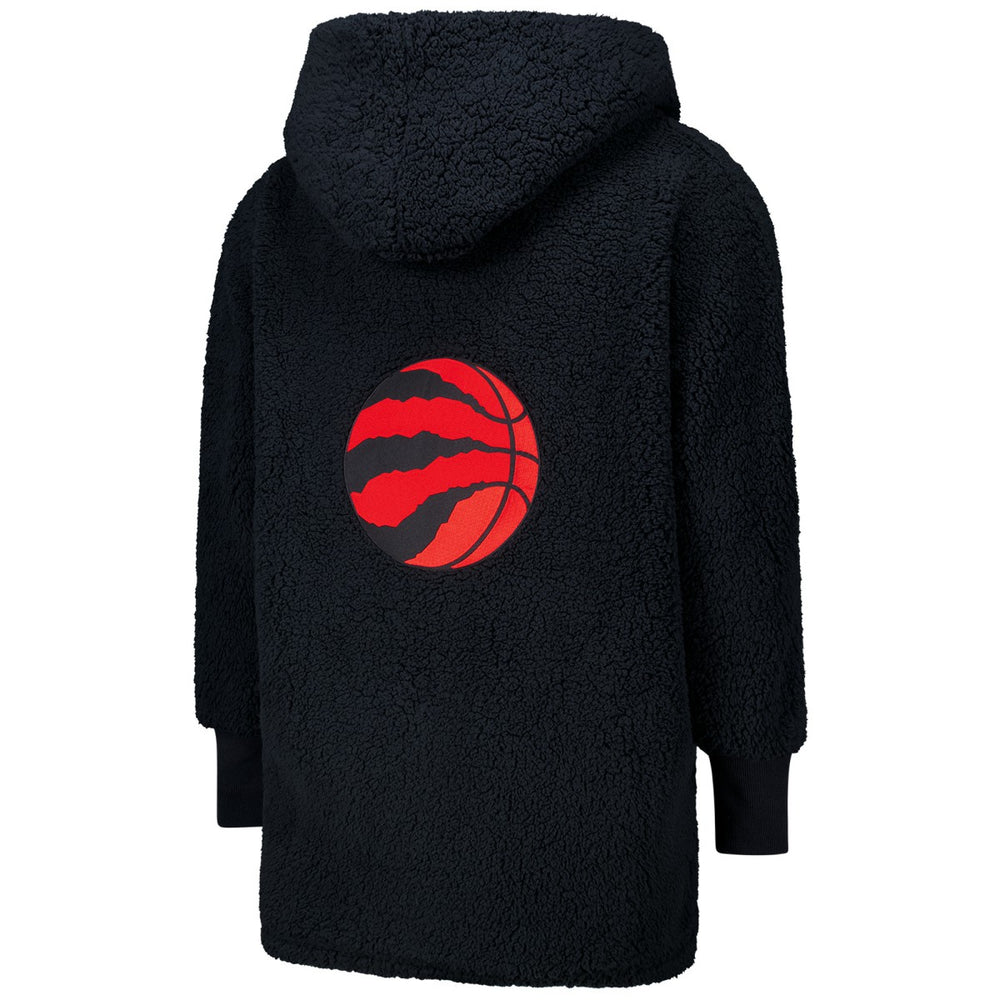 The Best Lounger in the World By Jill Martin Toronto Raptors Unisex Black Oversized Open-Front Hoodie Sweater