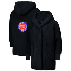 The Best Lounger in the World By Jill Martin Detroit Pistons Unisex Black Oversized Open-Front Hoodie Sweater
