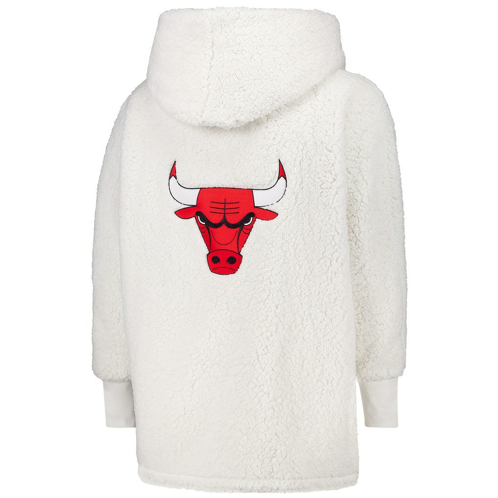 The Best Lounger in the World By Jill Martin Chicago Bulls Unisex Cream Oversized Open-Front Hoodie Sweater