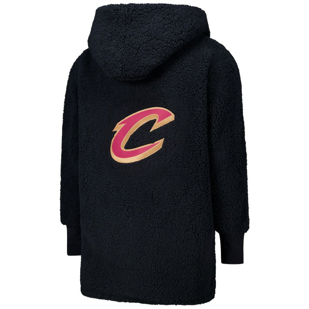 The Best Lounger in the World By Jill Martin Cleveland Cavaliers Unisex Black Oversized Open-Front Hoodie Sweater
