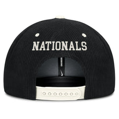 Washington Nationals Nike Pro Corduroy Structured Snapback Hat - Black Hats