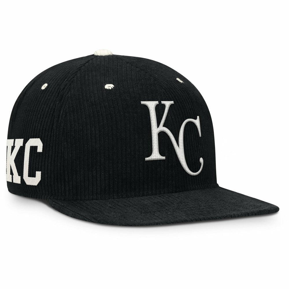Kansas City Royals Nike Pro Corduroy Structured Snapback Hat - Black Hats