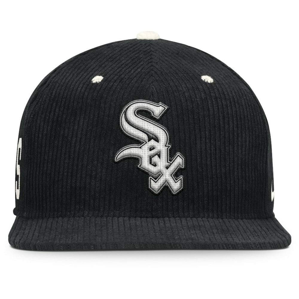 Chicago White Sox Nike Pro Corduroy Structured Snapback Hat - Black Hats