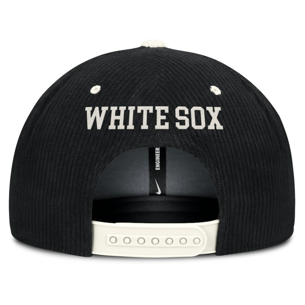 Chicago White Sox Nike Pro Corduroy Structured Snapback Hat - Black Hats