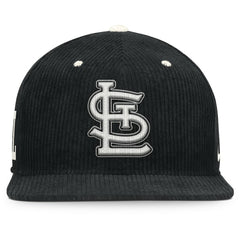 St. Louis Cardinals Nike Pro Corduroy Structured Snapback Hat - Black Hats